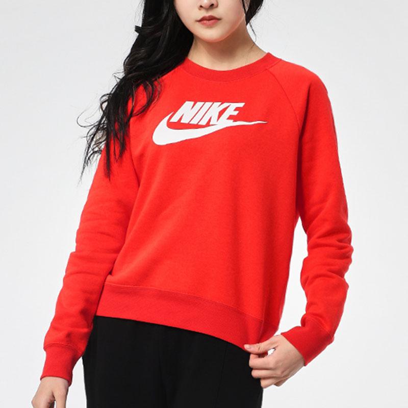 Nike Casual Sports Crew Neck Logo Sweatshirt Women sweatshirt Red BV4113-675