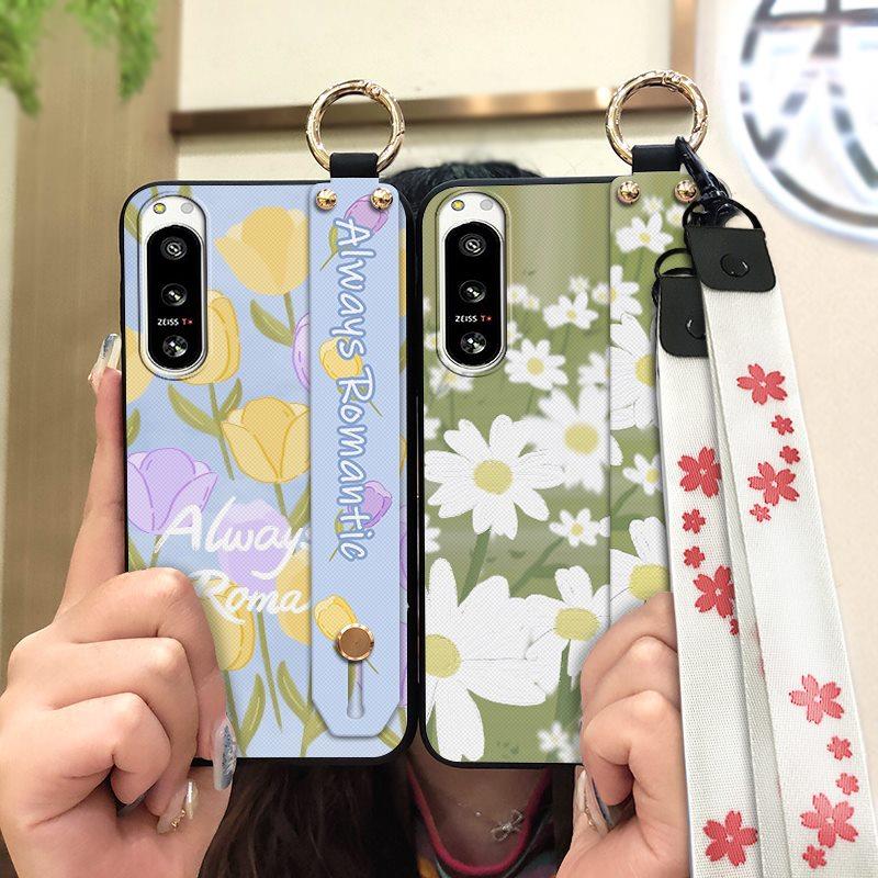Protective Phone Holder Phone Case For Sony Xperia5 IV Kickstand Dirt-resistant Lanyard Back Cover Waterproof Soft Case