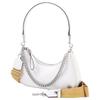 Tory Burch Mercer 22 Spring Summer Silver Chain Double Shoulder Strap Leather Underarm Bag Women Bags White 88188-100