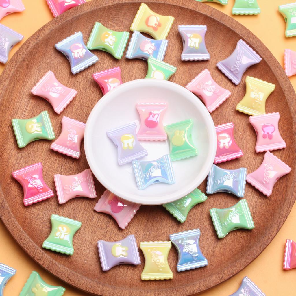 200 Stück zweifarbige plattierte Halskette, Schmuckherstellung, Kaninchen-Süßigkeiten, DIY, handgefertigtes Material, Modellierung, lose Perlen, UV-Armband, Anhänger