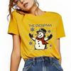 Fashionable Christmas Happy SnowUnisex Printed Pattern Tshirt Short Sleeve Round Neck Versatile Womens Tshirt
