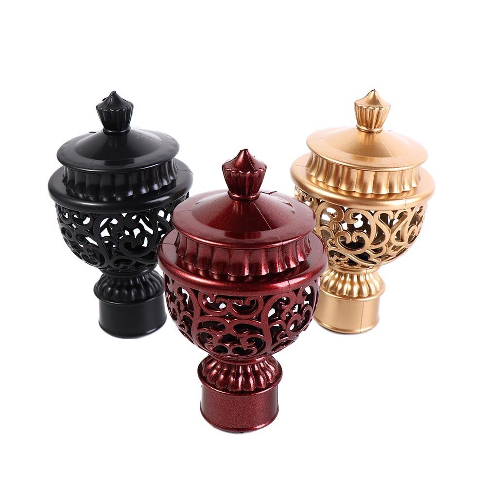 Plastic Decorative Durable Curtain Rod Cap Curtain Rod Head Drapery Rail Ends Curtain Accessories