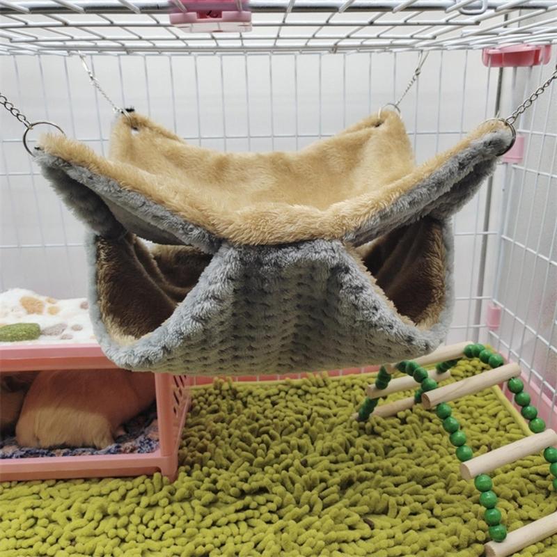 Hammock Birds Plush Hanging House Small Animals Squirrel Double Layer Hammock Beds Parrot Nest Squirrel Warm House