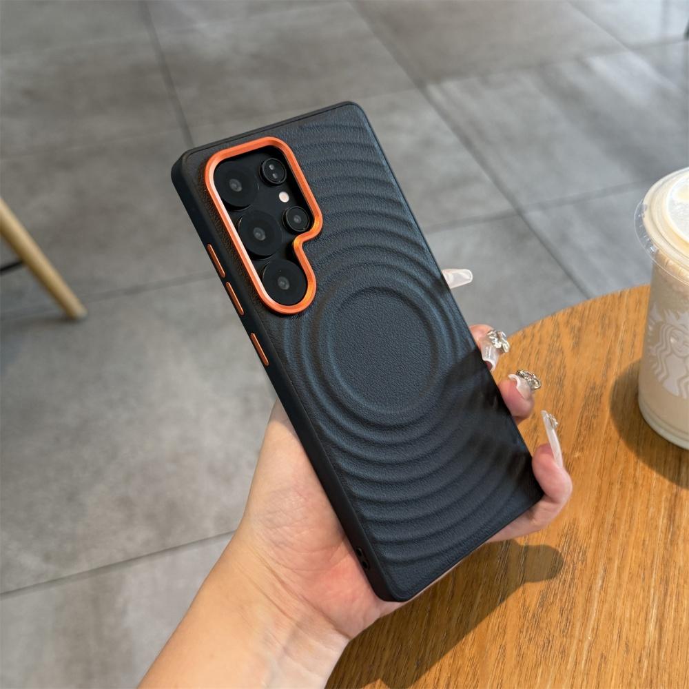INS Korean Ripple Silicone For Magsafe Soft Phone Case For Samsung S25 S24 S26 Ultra Plus Magentic Anti Drop Shockproof Cover