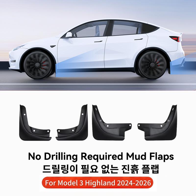 YZ Voor Tesla Model 3/Y/YL Highland Juniper 2021-2026 Voor Achterwiel Spatlappen Tesla Voor Achter Spatbord Beschermer Accessoires