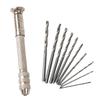 11Pcs/Set 0.8-3.0Mm Mini Hand Drill Drilling Rotary Tool Manual Twist Drill Bit Watchmaker Pin Vice Watch Repair Woodwork Tools