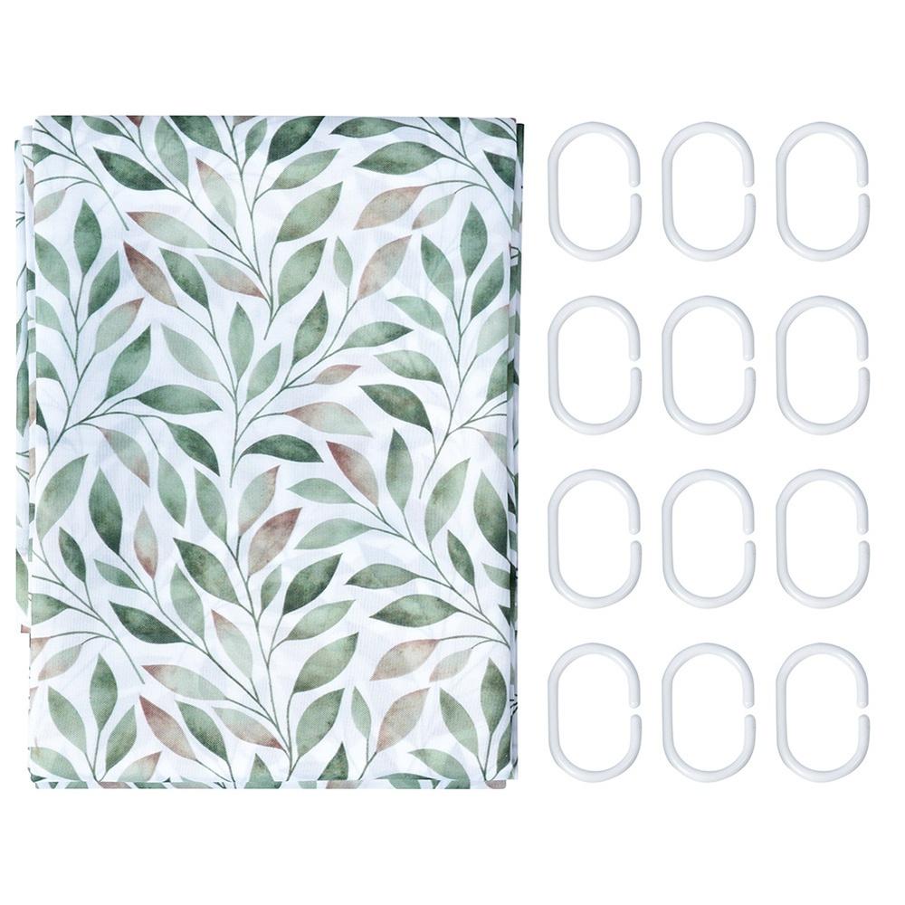 Bathroom Shower Curtain for Bathtub Shower Hooks 180x200 Cm