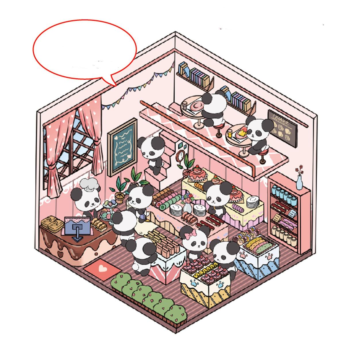 

3D DIY Ландшафтний наклейка для студентів Креативний дизайн Пекарня Книжковий магазин Наклейка ручної роботи Казкова наклейка Шкільне приладдя 11.3*11.2cm