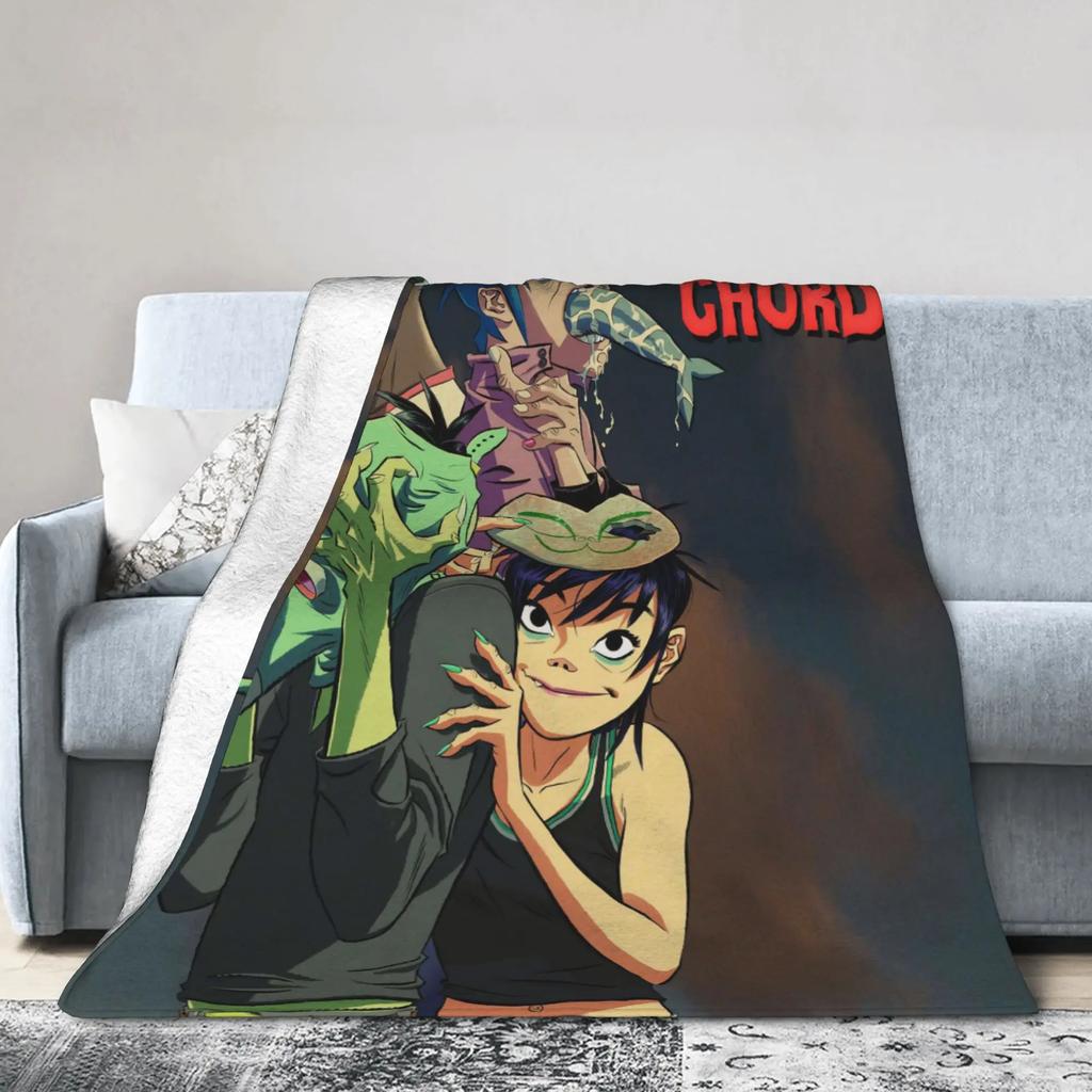 Gorillaz Music Band Plush Throw Blanket  Soft Warm Flannel Blanket for Bed Bedroom Students Novelty Gift
