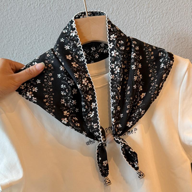British lace plaid beaded triangular scarf, fart curtain, women's stacking wears high-end fashion waist accessories, fart-covering silk scarf skirt