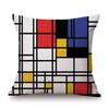 Modern Abstract Art Geomtric Lines Red Blue Yellow Piet Mondrian Oil Painting Home Decorative Pillow Case Linen Cushion Cover