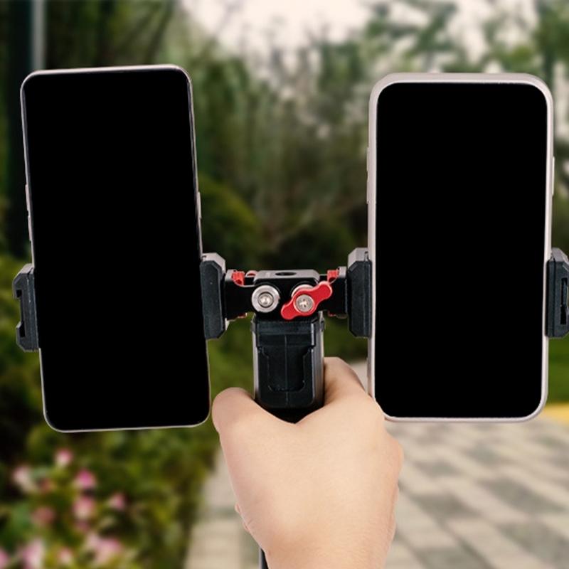 Aluminiumlegierung Zwei-Kopf-Gimbal-Ständer für Kameras und Zubehör 180° Neigungen und 360° Schwenks für Vlogs und Aufnahmen