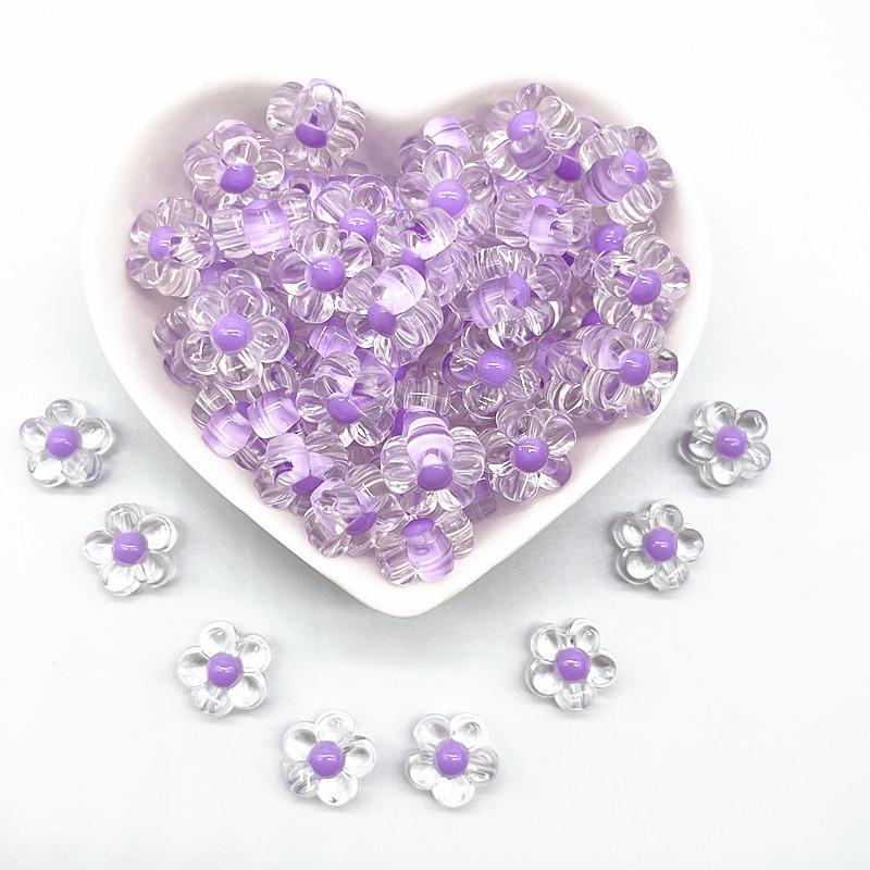 NEW 30pcs 12mm Clear Acrylic Sunflowers Beads Loose Spacer Beads for Jewelry Making DIY Handmade Accessories (Hole:3.0mm)