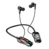 Wireless Neckband Bluetooth Headphones with Long Battery, Memory Card Slot, K-Song Ear Monitor, and HD Call Function.