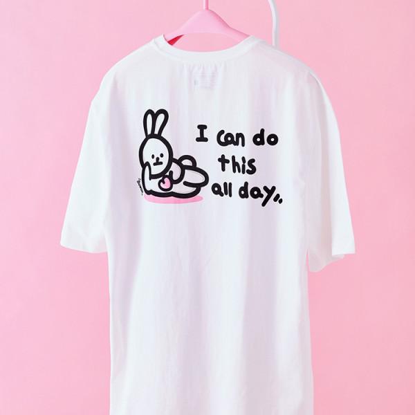 

Белая футболка с коротким рукавом из Line Friends BBRabbit (M-L)