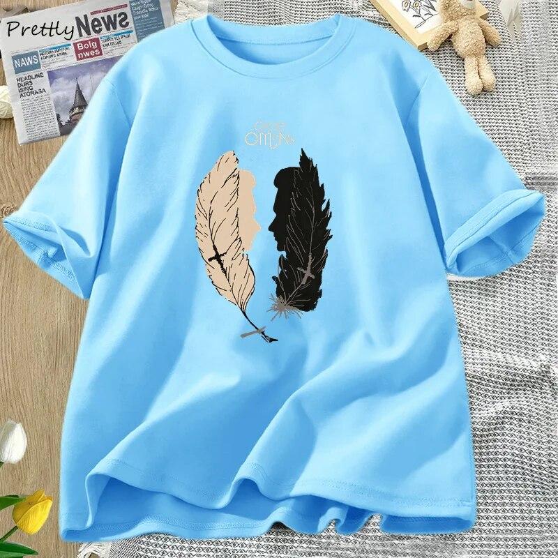 

Good Omens The Bad and The Good T-Shirt Funny Retro Graphic Tee Movie T-Shirt Harajuku Women Cotton Short Sleeve Clothing Unisex 3XL