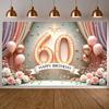 Birthday Party Background Luxurious Texture 60th Birthday Backdrop 60th Party Banner Balloon Decor Birthday Celebration Banner