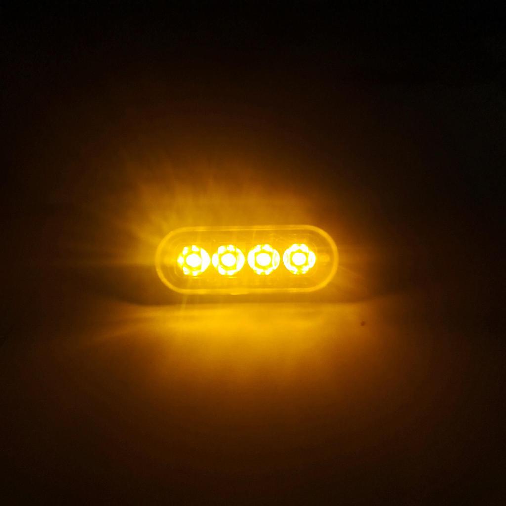 Ultra-Thin High-Brightness LED Car Warning & Running Lights - 12-24V, Always On with Turn Signal Function