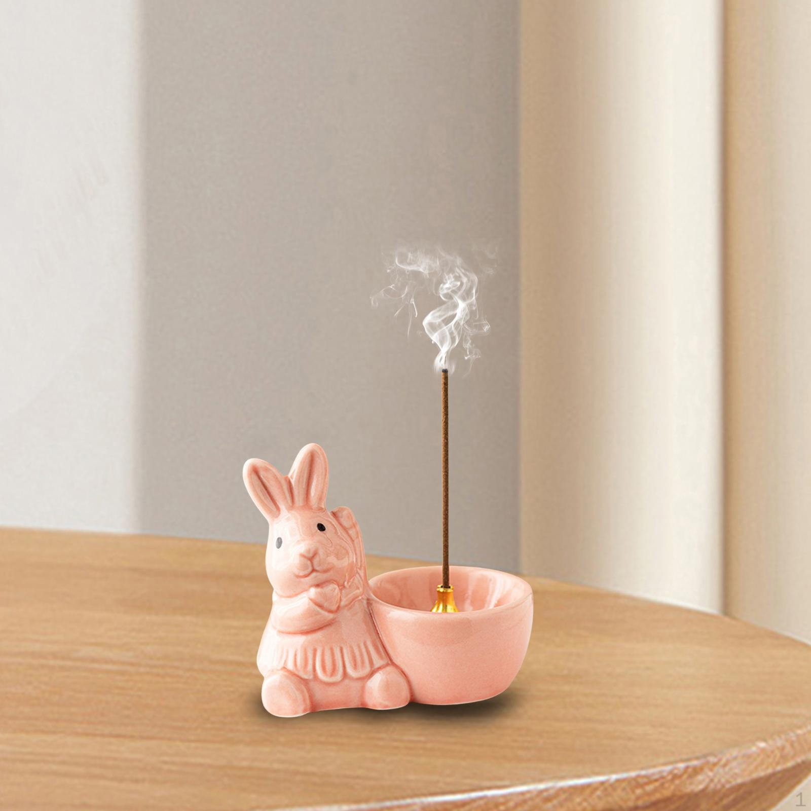 

Подставка для благовоний для палочек, горелка, милый кролик, подарок на день рождения, керамическая статуя