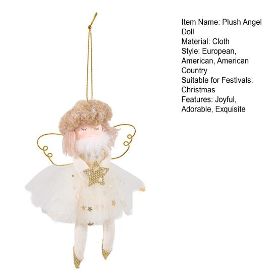 Mini Christmas Angel Doll Ornaments Christmas Tree Plush Angel Pendant for Xmas Birthday Thanksgiving Wedding Valentine's Day Decoration