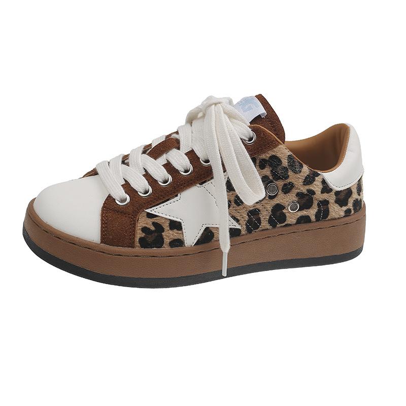 2025 New Old Casual Versatile Color Matching Trend Flash Color Board Shoes Low-top Flat Star Shoes Women