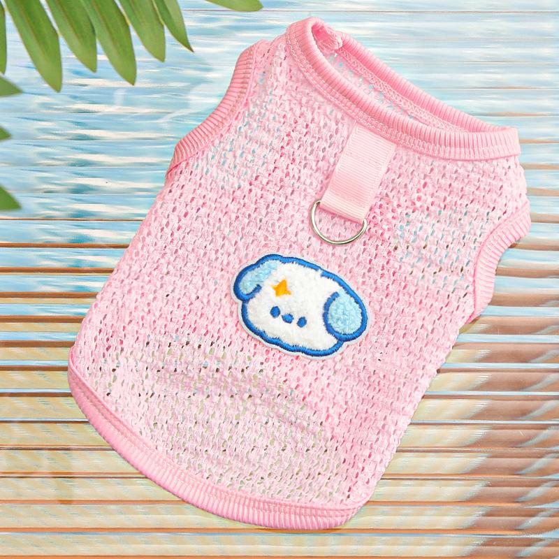Spring and Summer Cute Hollow Breathable Dog Cat Pet Cat Clothes Dog Supplies Vest Dog Teddy Pet Cat