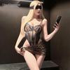Xianyi Sexy Leopard Print Underwire Lingerie Bodysuit - Flirty See-through Design