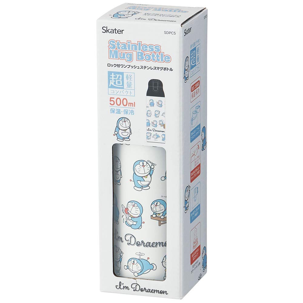 Skater Mug Bottle 490ml Stainless Steel Water Bottle DR Early Doraemon SDPC5 Thermal/Cold