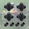 4pcs Table Feet Protectors with 4x Camping Tables Connectors Table Leg Protector for Outdoor Activities Picnic BBQ