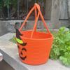 Halloween Candy Tote Basket with Witch Hat Pumpkin Tote Handbag Portable Gift Basket for Party Decorations