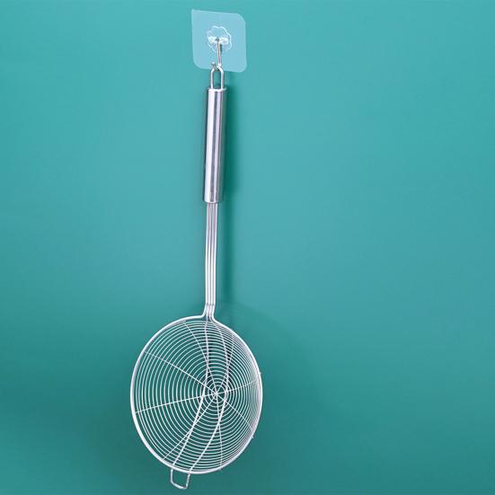 Uzun Saplı Skimmer Kaşık Makarna Süzgeci Kalınlaştırılmış Paslanmaz Çelik Tel Örgü Süzgeç Kızartma Kaynatma Süzme Isıya Dayanıklı Mutfak Gereci