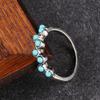 Huitan Irregular Imitation Turquoise Vintage Women Rings Metal Blue Bead Chic Y2K Girls Accessories Hot Trendy  Drop Ship