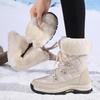 Women's Size 42 Warm Velvet-Lined Winter Snow Boots - Non-Slip, Wear-Resistant, Cold-Resistant Cotton Shoes.