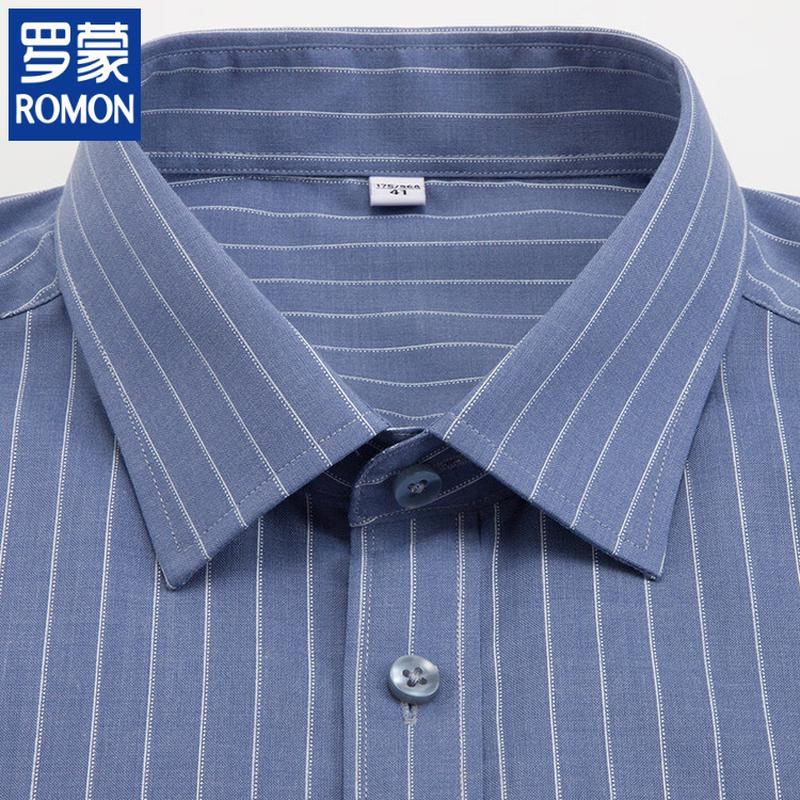 ROMON Men's Wrinkle-Resistant Casual Short Sleeve Shirt