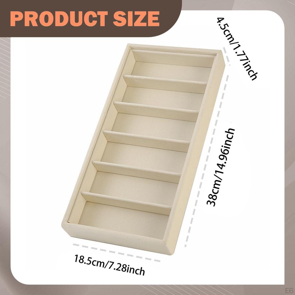 6-Compartment Eyeglass Display Tray, Portable Sunglasses Storage Box, Jewelry Box for