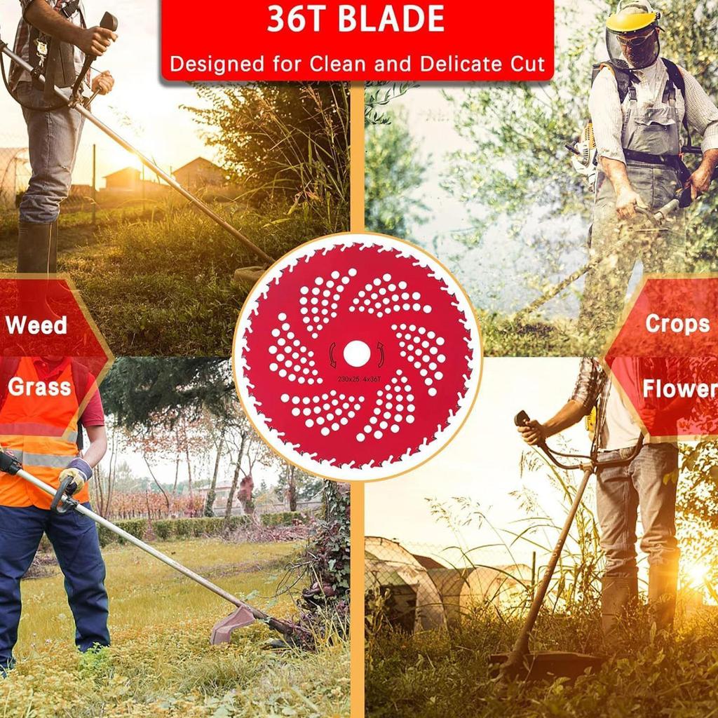 Lawn Mower Blade Alloy Brush Cutter Saw Blade Manganese Steel Welding 36 Teeth Grass Eater Attachments Garden Tool Accessories