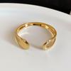 Irregular metal smooth surface opening bracelet casual fashion simple niche temperament bracelet light luxury high-end jewelry