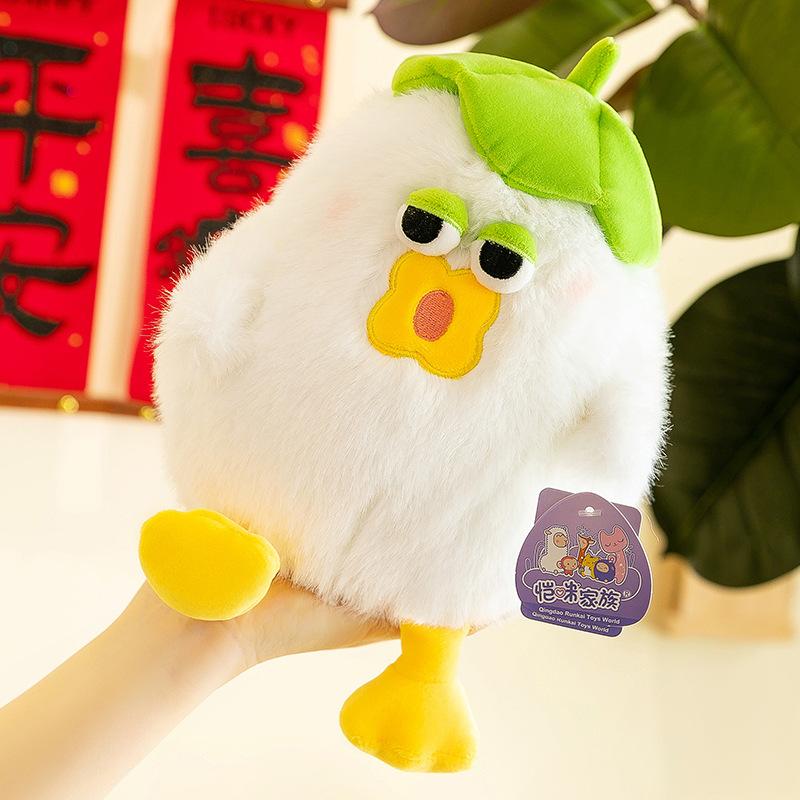 Cute lotus leaf chicken doll plush toy girl bed sleeping doll night market stall doll