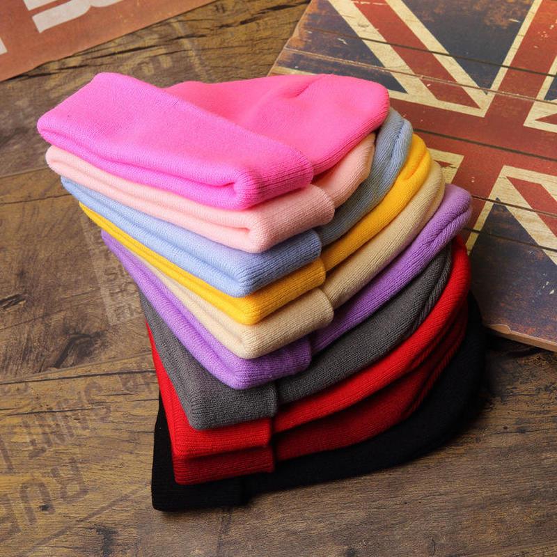 Fashion Couples Fluorescence Color Knitted Hats Winter Warm Caps Beanie Hip-Hop Hat Headwear