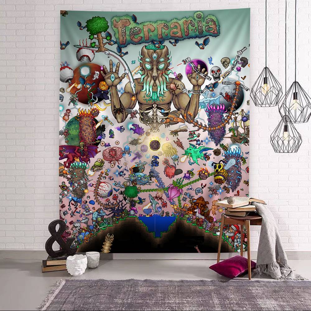 Game TTerraria Cool DIY Wall Tapestry For Living Room Home Dorm Decor Wall Art Decor