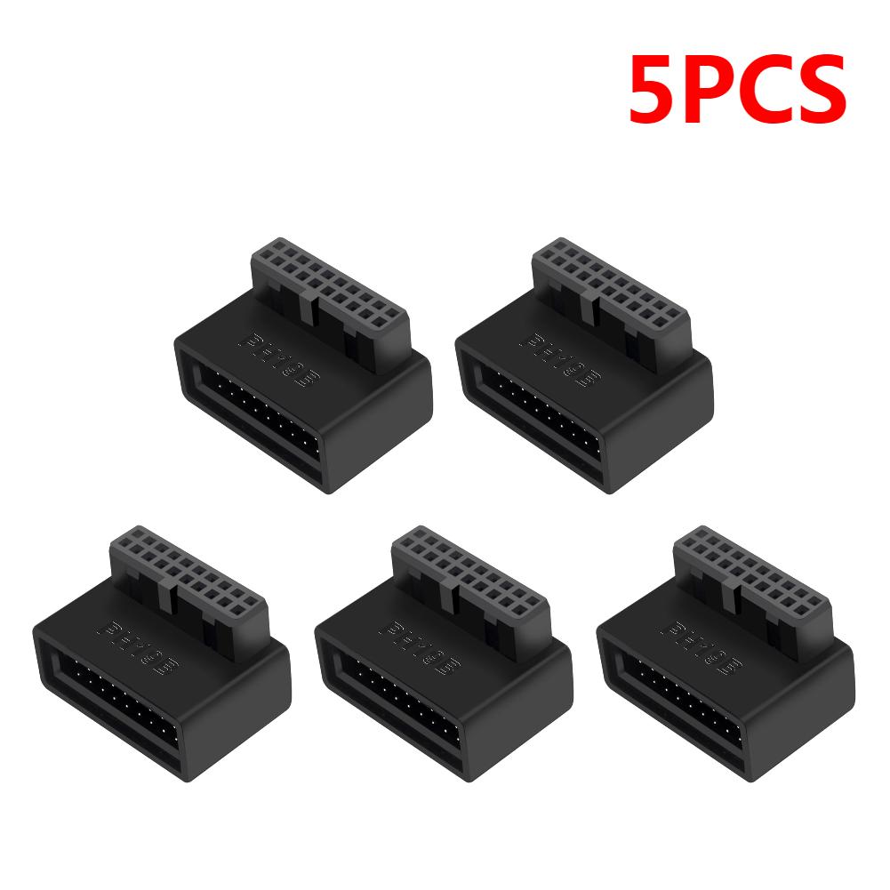 1/2/3/5PCS USB 3.0 19P 20P 90 Degree Computer Motherboard Header Adapter Plug-in Converter PC Desktop Mainboard Connector Plugs