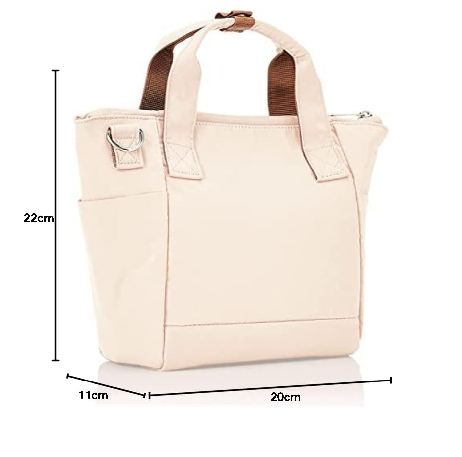 Anello 2-Way Tote Bag, A5 Size, Water-Repellent, Multi-Storage, CIRCLE ATR0291Z, Light Beige