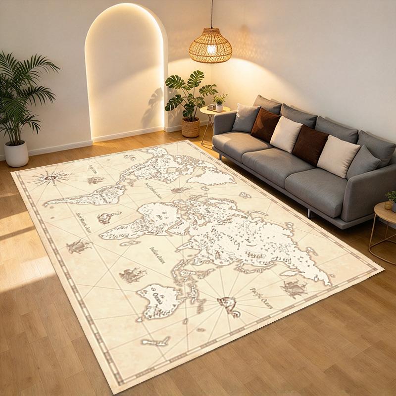 Weltkarte Wohnzimmer rutschfester Teppich Weicher Teppich für Schlafzimmer Spielzimmer Sofaecke Büro Heimdekoration Fußmatte Weihnachtsgeschenk C9302259