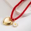 Trendy Hip-Hop Style Colorful Necklace for Women Simple Heart Insect Cherry Blossom Sunflower Necklace Set