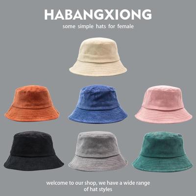 Japanese Corduroy Bucket Hat for Women - Autumn & Winter Fashion, Korean-Style Retro Leisure