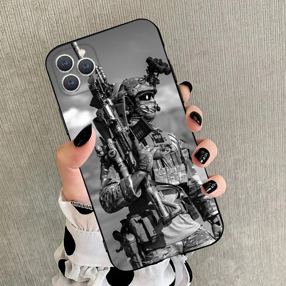 

Army Special Forces Phone Case For iPhone 15,14,13,12,11,Plus,Pro Max,XS,X,XR,SE,Mini,8,7 Soft Silicone Black Cover iPhone12mini