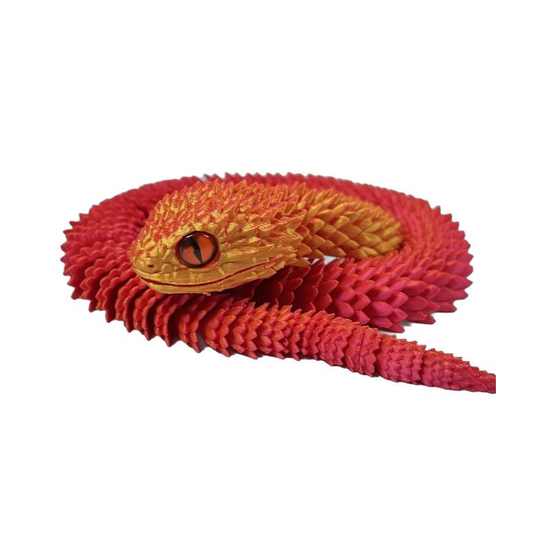1PC Gifts For Children 3D Printed Snake Simulation Snake Figurine Flexible Joints Office Desk Toy Home Office Decor Ornament