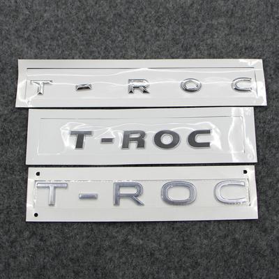 Appily für T-ROC TROC Gepäckanhänger Hintere Heckmarkierung T-roc Logo ABS-Kunststoff Silber