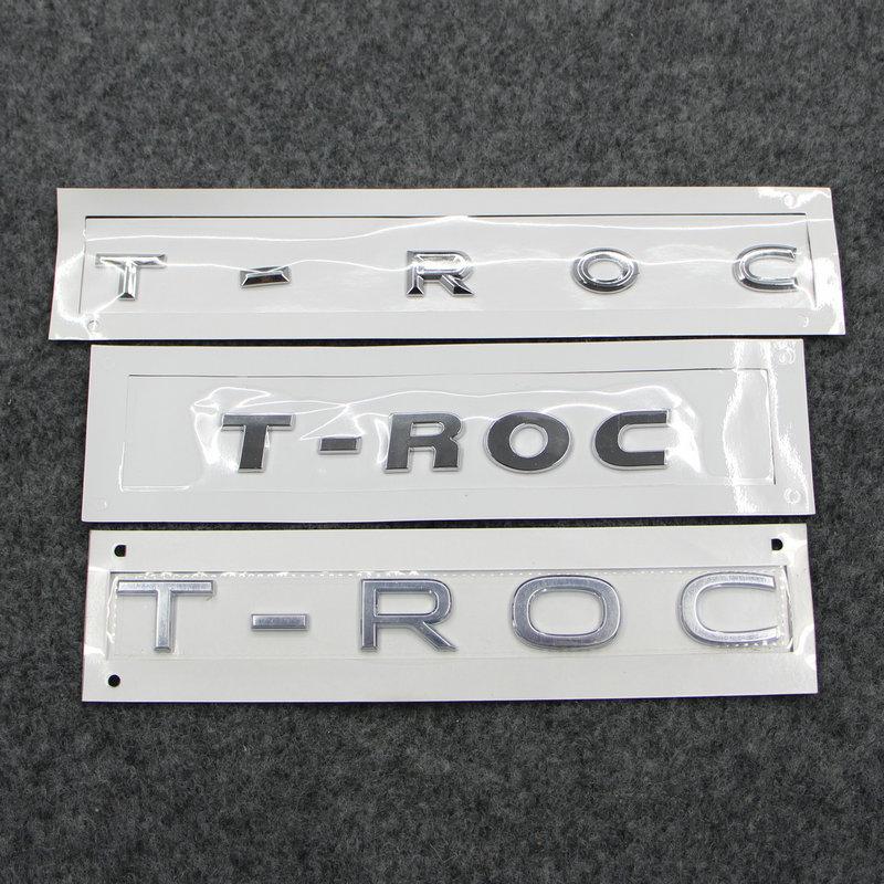 Appily per T-ROC TROC Etichetta per bagaglio Marchio posteriore T-roc logo Plastica ABS Argento