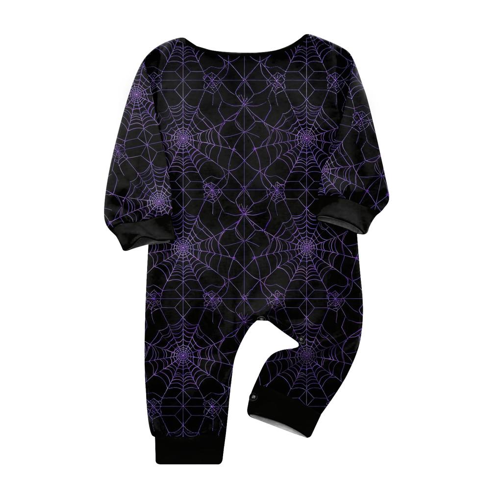 Family Matching Halloween Print Long Sleeve Pajama Set for Parents and Kids
